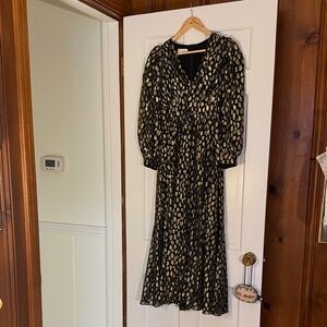 Rhode elegant Black and Gold Patterned maxi dress